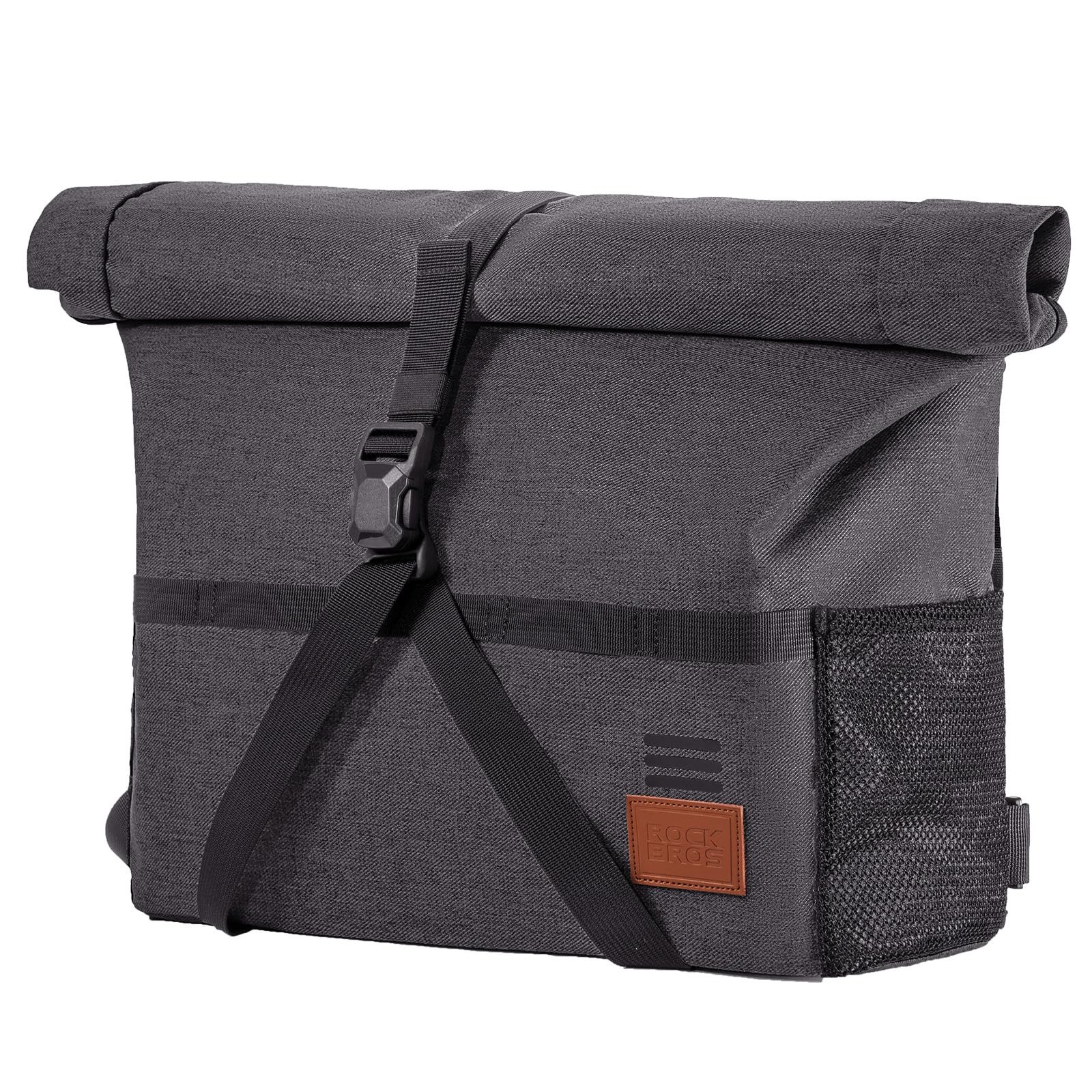 ROCKBROS Fahrradtasche faltbare Lenkertasche für Faltrad, wasserdicht, verstellbares Volumen, Retro-Design