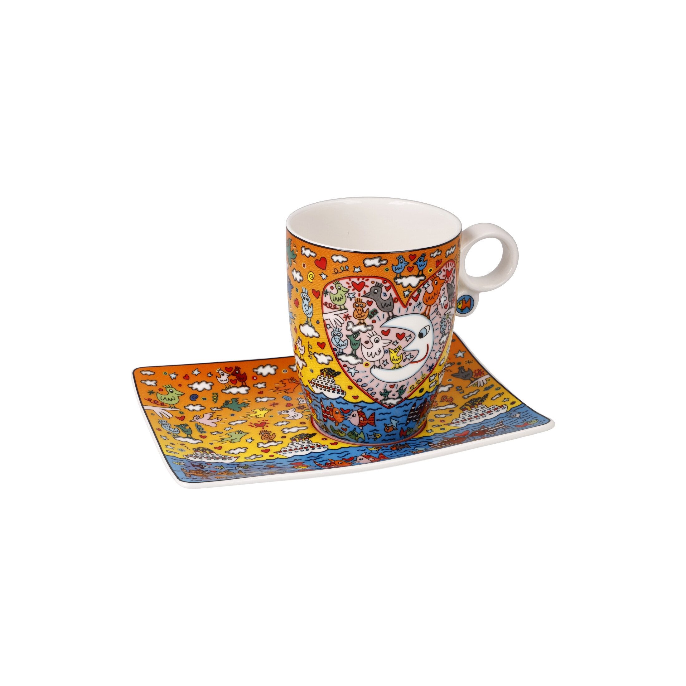 Goebel Untertasse James Rizzi, Spülmaschinengeeignet
