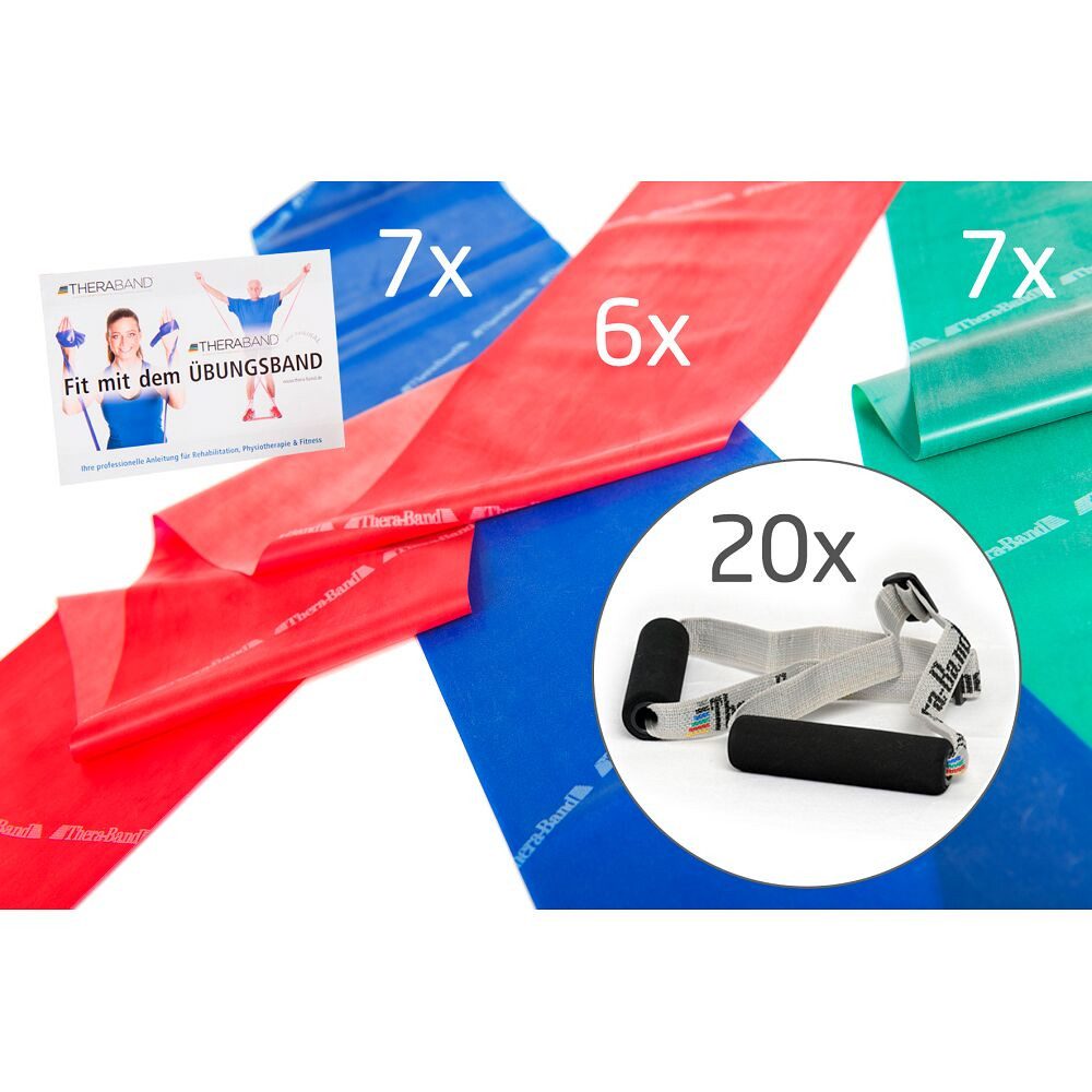 TheraBand Physiobänder Fitnessbänder-Set Verein, Für Therapie, Verein und Gruppentraining