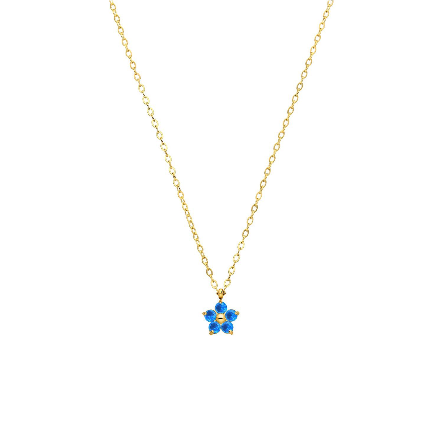 LUCARDI Kette mit Anhänger Halskette - Stahl - Gold - Zirkonia - Damen