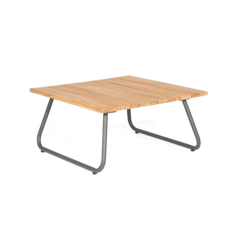 SonnenPartner Gartentisch Sonnenpartner Lounge-Tisch Woodland 90x90 cm Aluminium mit Teak