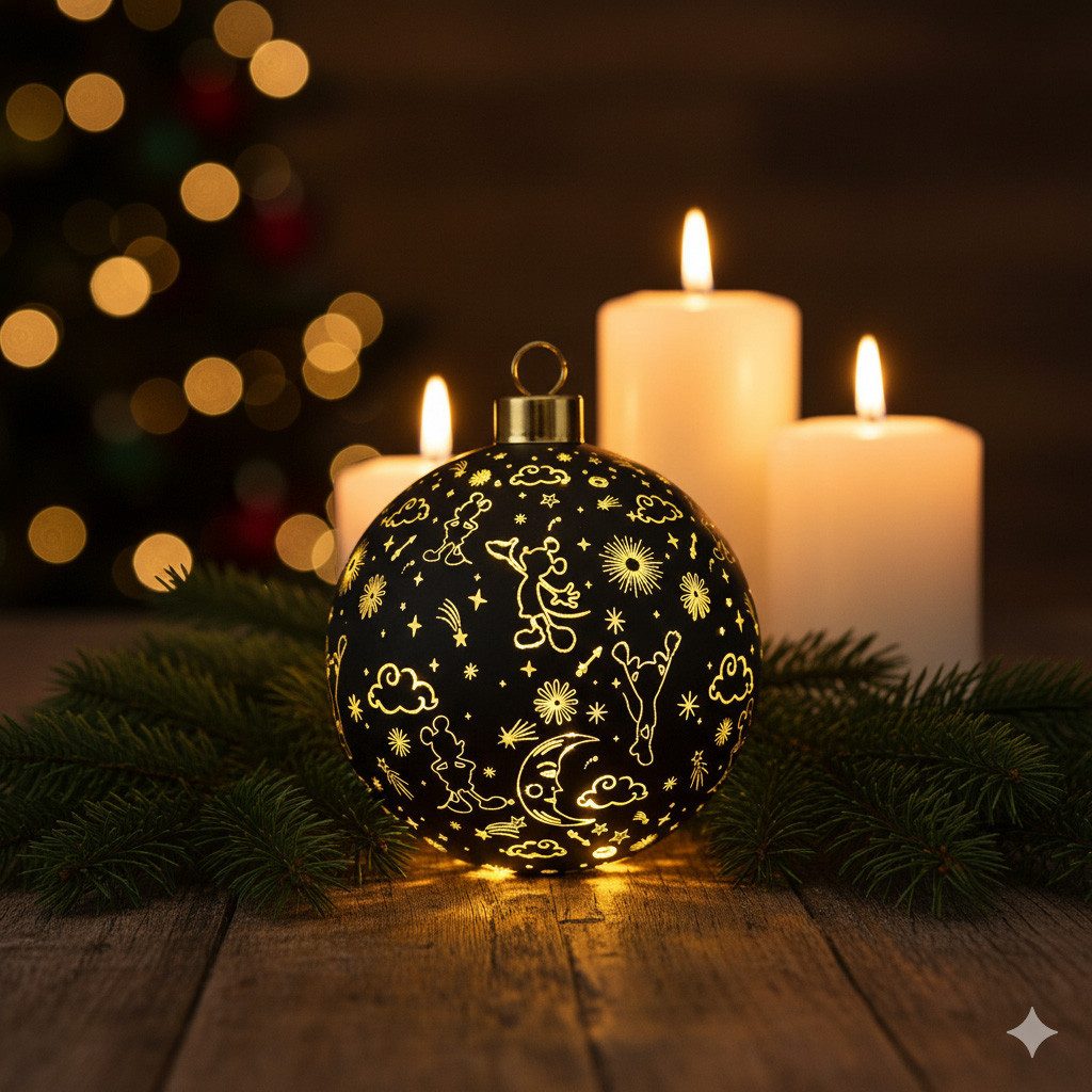 Disney LED Dekolicht Mickey Mouse Weihnachtskugel 10 cm beleuchtet Weihnachtsschmuck, LED fest integriert
