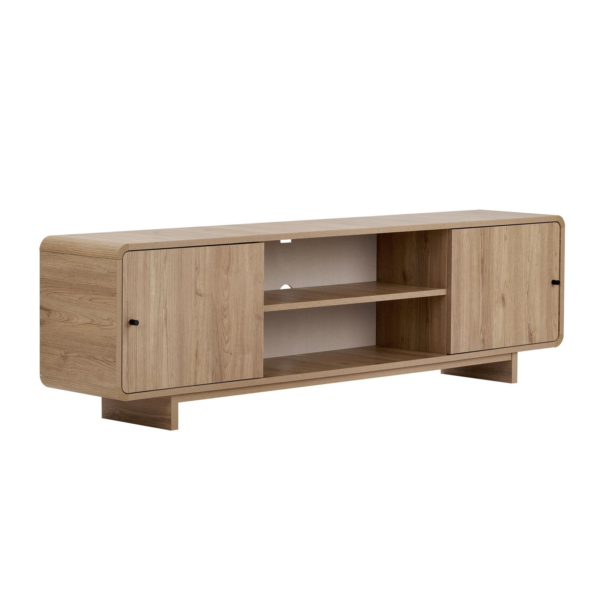 Skye Decor Konsolentisch Japandi Muji Mirel (1-St., 1 TV-Lowboard), Breite 180 cm, mit offenen und geschlossenen Stauräumen