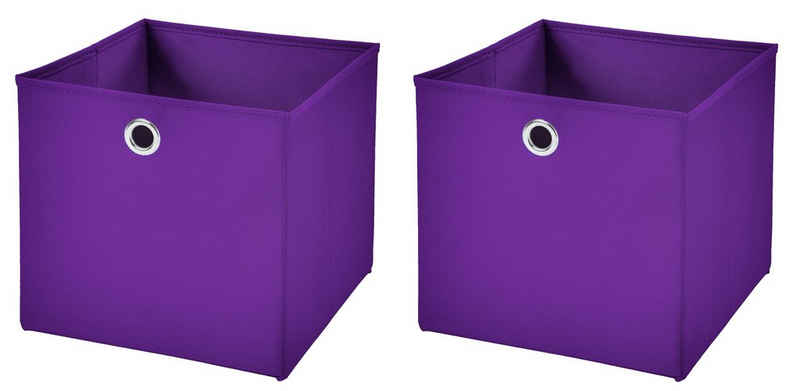 StickandShine Faltbox 2 Stück 33 x 33 x 33 cm Faltbox ohne Deckel Stoffbox Aufbewahrungsbox (2er SET 33x33x33) in verschiedenen Farben 33cm
