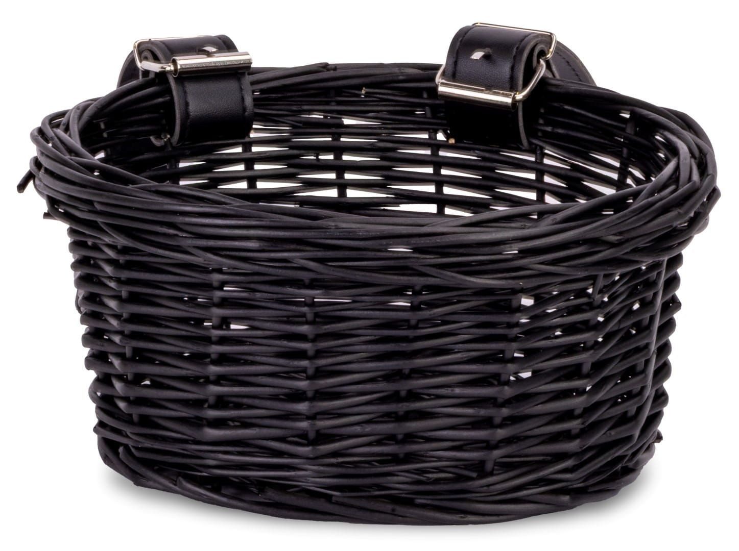 Sun Baby Fahrradkorb Kinder-Fahrradkorb Weide 12-16 Zoll mit Riemen - Schwarz