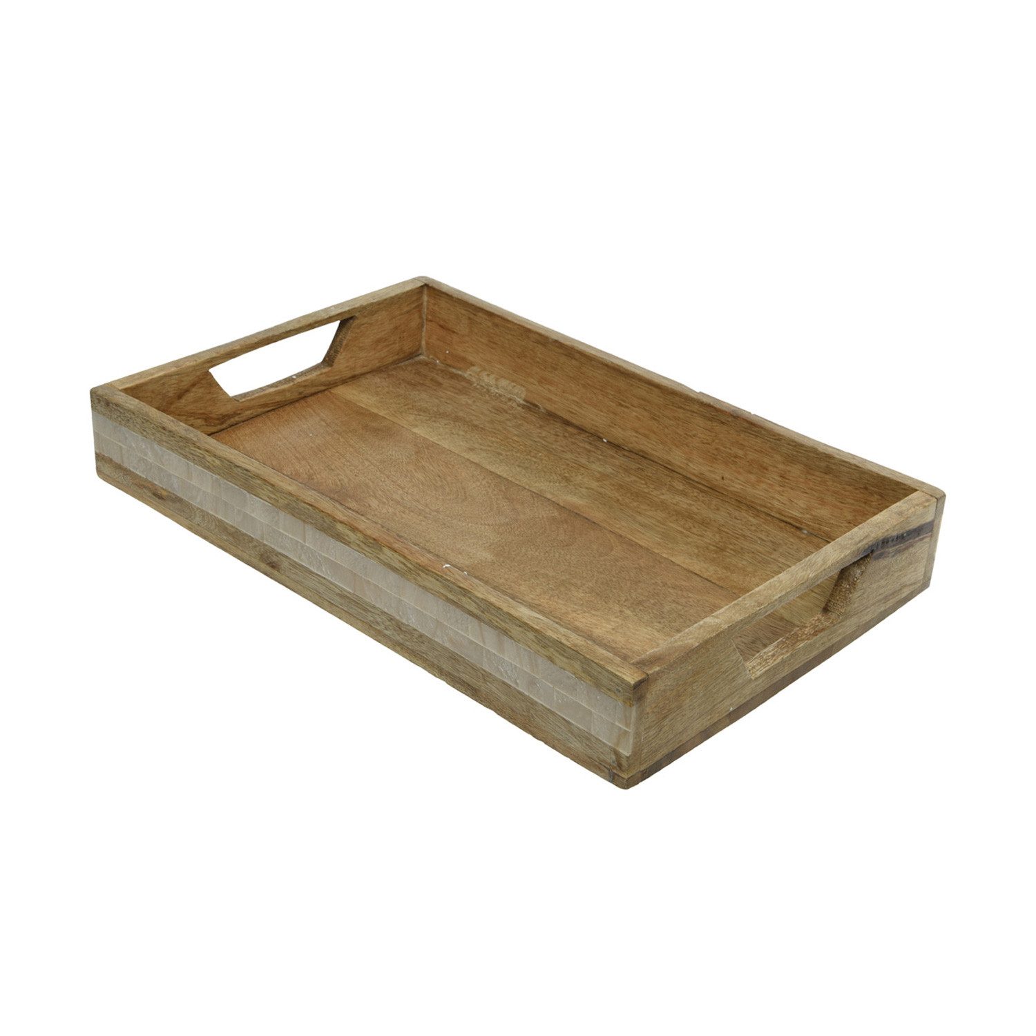 Dekotablett Tablett Dekotablett Mangoholz Servier Kerzentablett Dekoration 37,5cm