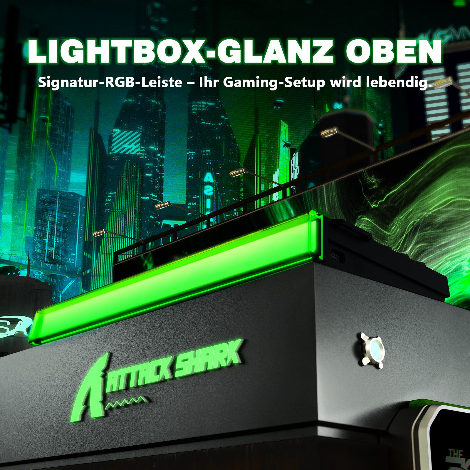 ATTACK SHARK R85 HE 8000Hz Rapid Trigger-Tastatur,0,005mm RT,Hall-Magnetic Switch Gaming-Tastatur (RGB-Lightbox, Hall-Magnetschalter,75% Gaming-Tastatur)