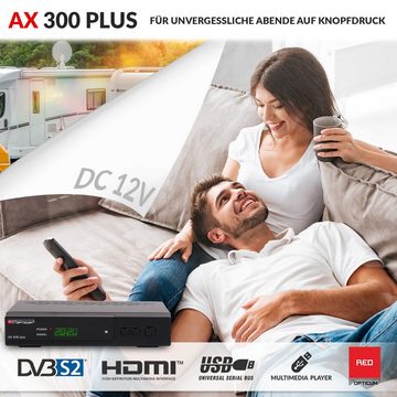 RED OPTICUM AX 300 Plus Full HD SAT-Receiver (HDMI - SCART - USB 2.0 - Coaxial Audio I 12V Netzteil)