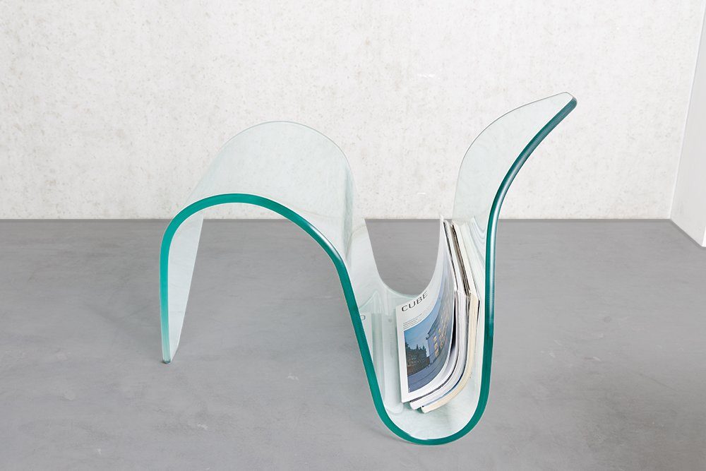 · 1 Design 62cm St), Glas FANTOME Modern (Einzelartikel, riess-ambiente · transparent Wohnzimmer Zeitungsständer