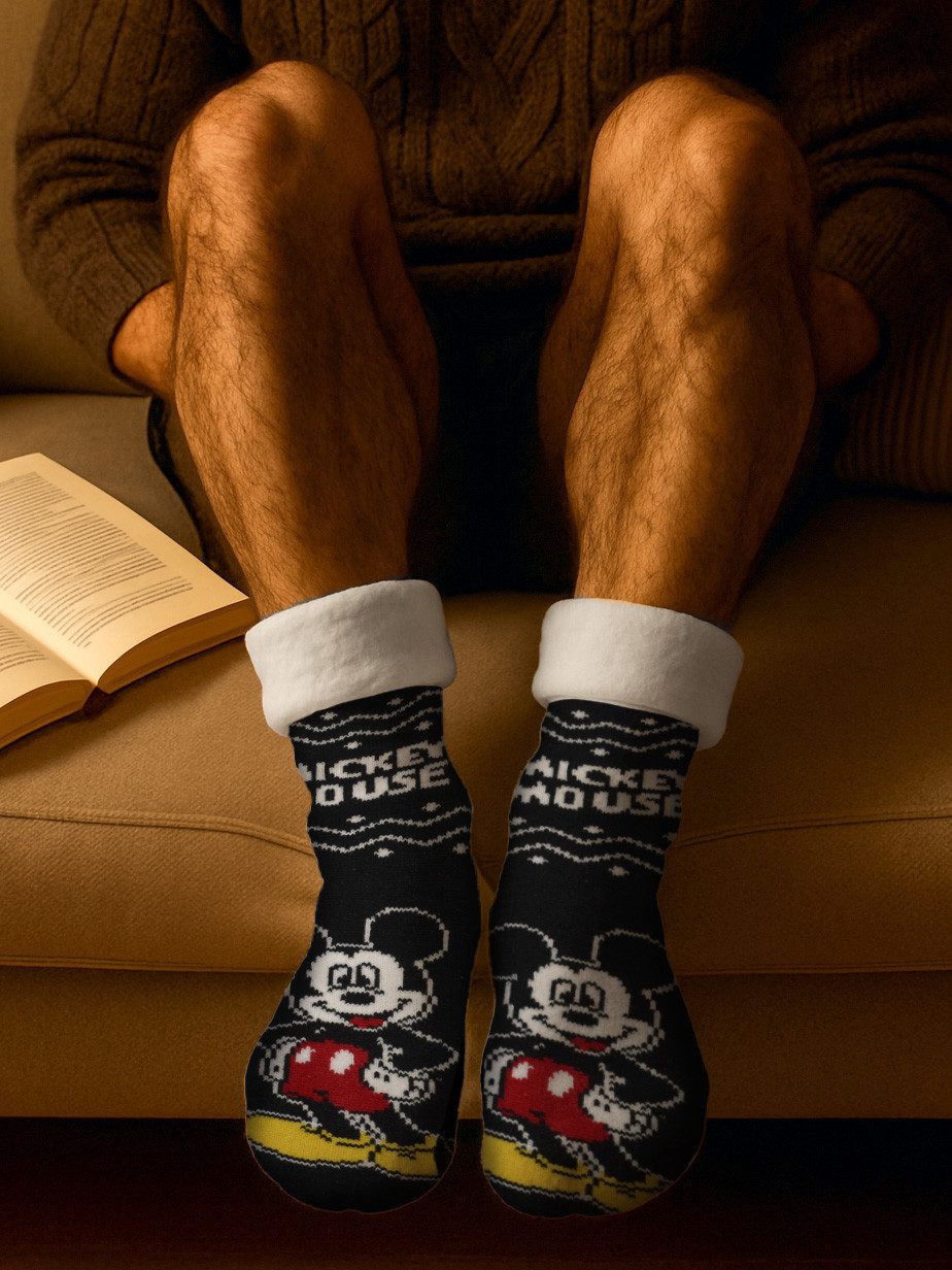 United Labels® Socken Disney Mickey Maus Hüttensocken Haussocken Kuschelsocken Socken