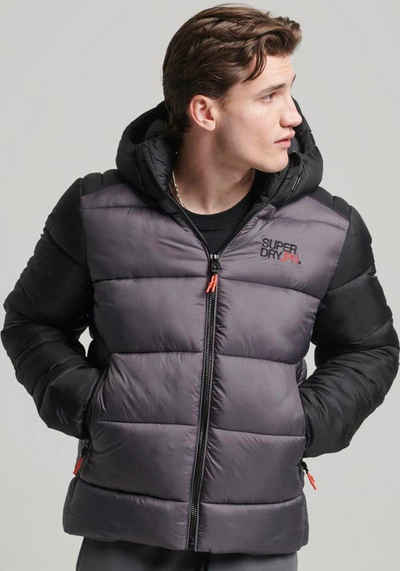 Superdry Steppjacke HOOD COLOUR BLOCK SPORT PUFFER