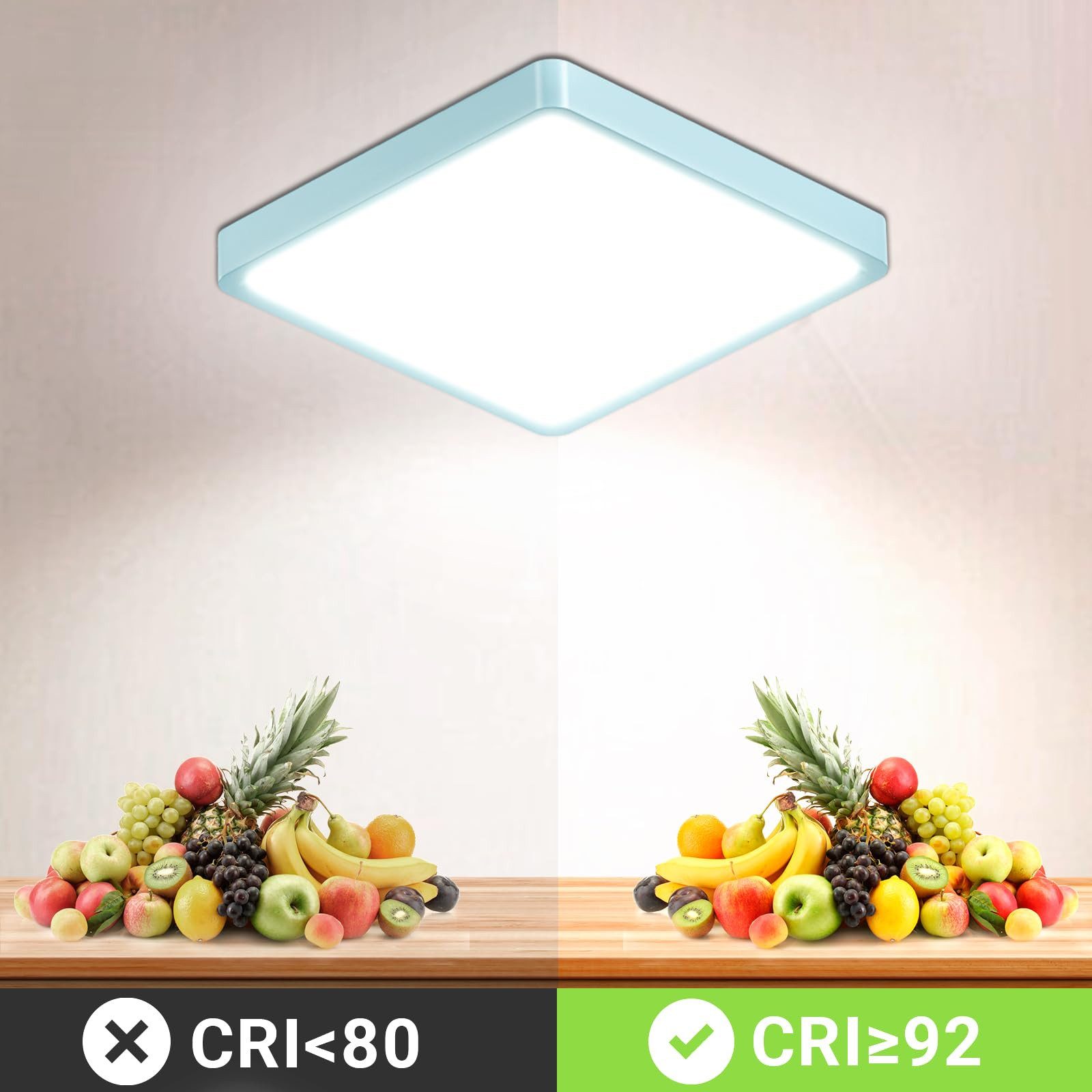 LQWELL LED Deckenleuchte Moderne Natürliche Farben Augenschutz Deckenbeleuchtung Decke 23W, LED fest integriert, 2 ST-Warmweiß (3000K)/ Neutralweiß (4000K)/ Kaltweiß (6000K), für Wohnzimmer Badezimmer Schlafzimmer Küche Balkon Keller Büro