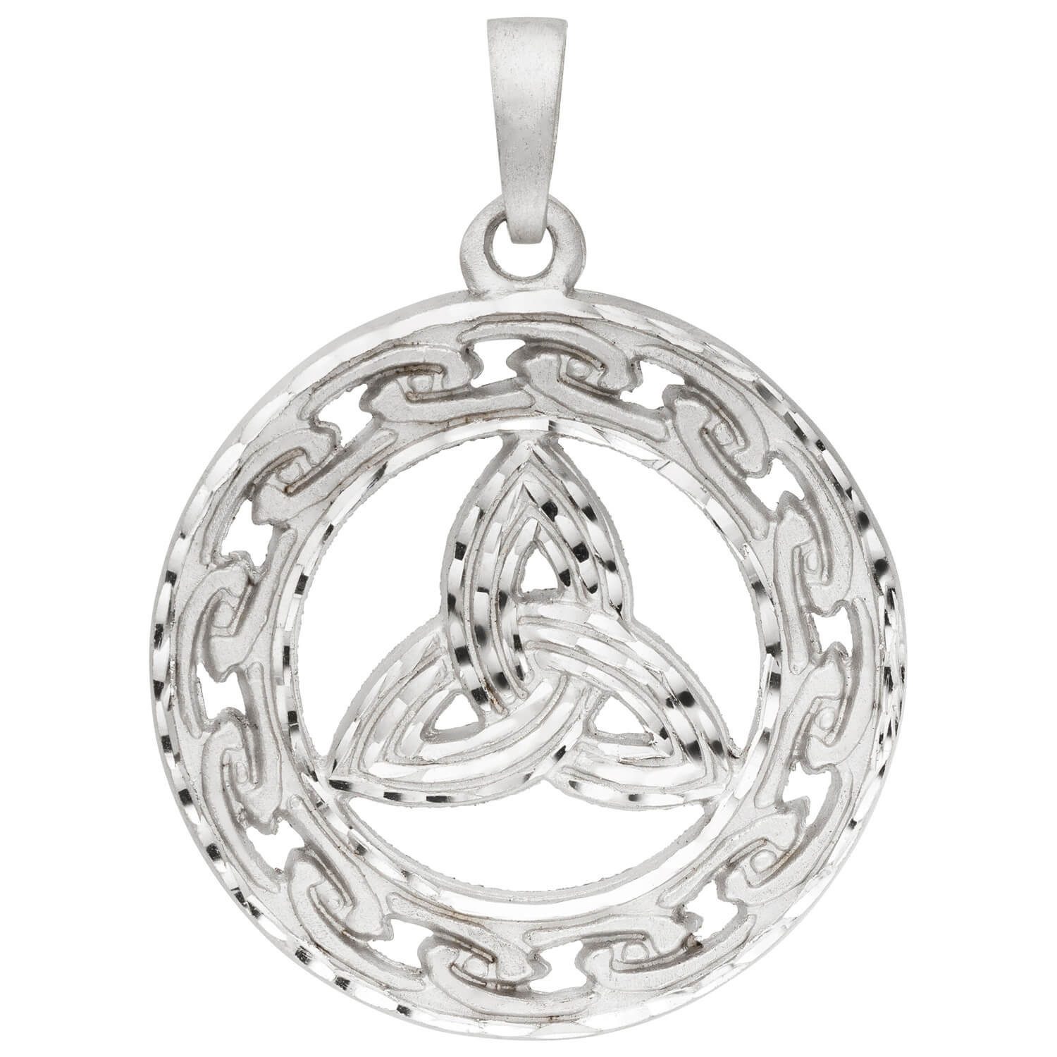 Kettenanhänger Anhänger Triquetra Ø 35,7mm aus 925 Silber mattiert