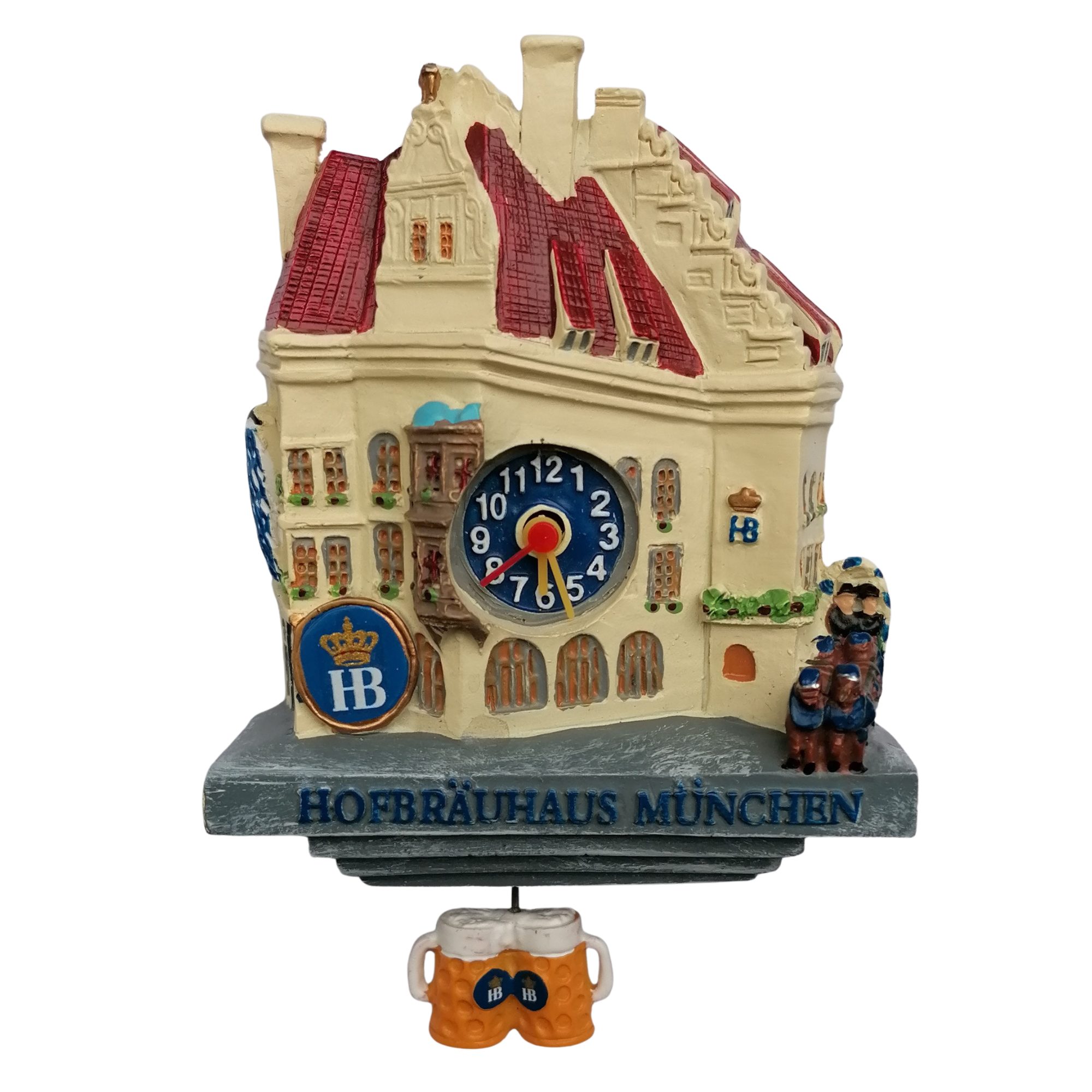 Hofbräuhaus München Wanduhr Hofbräuhaus "Kuckucksuhr" im Miniaturformat mit Magnethalterung (inklusive Knopfzelle)