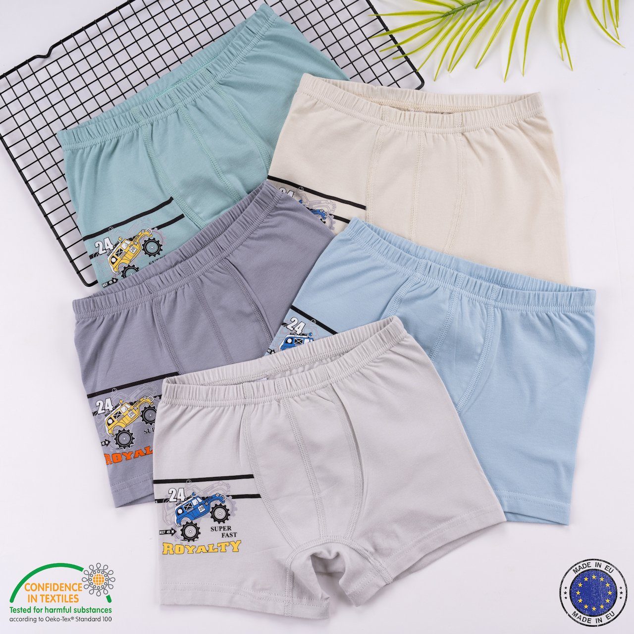 LOREZA Boxershorts 10er Set Jungen Boxershorts - Rallye - Bunt (Spar-Packung, 10-St)