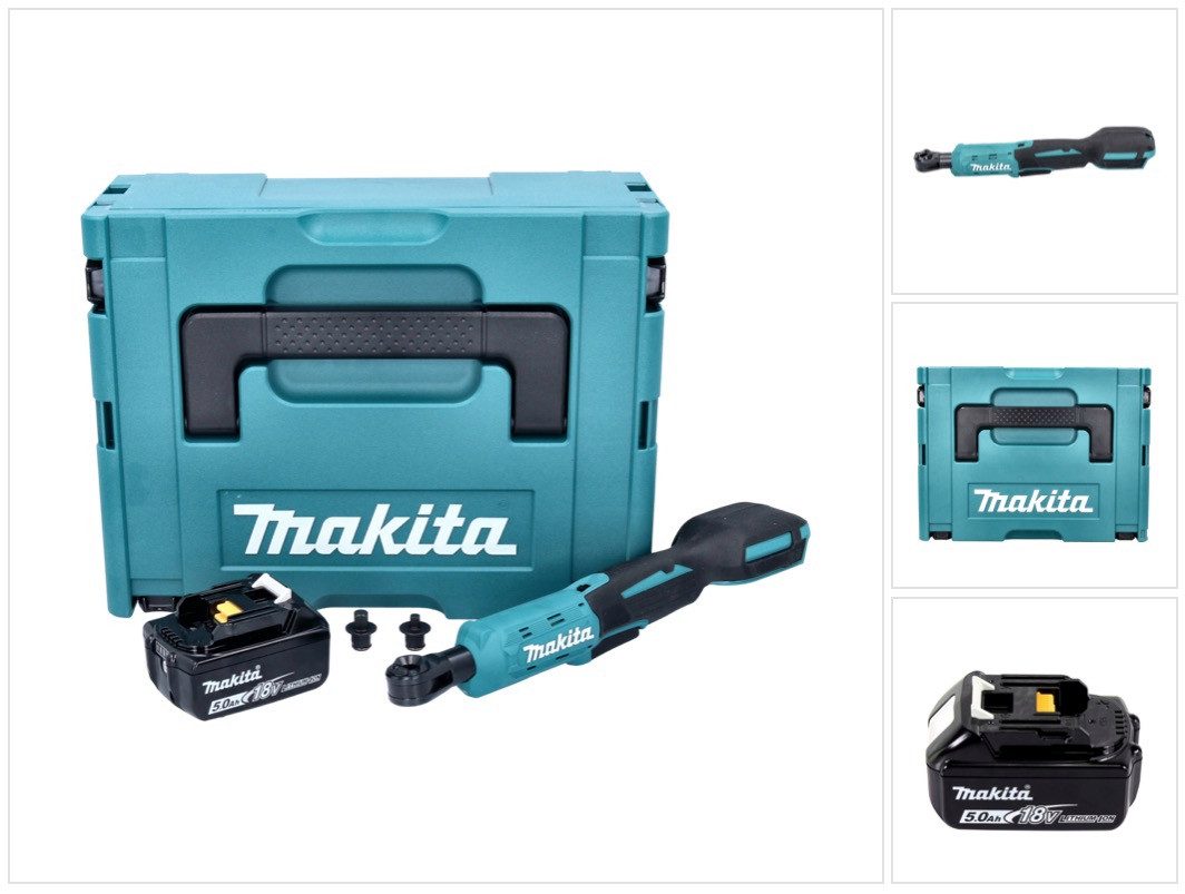 Makita Umschaltknarre DWR 180 T1J Akku Ratschenschrauber 18 V 47,5 Nm 1/4" 3/8" + 1x Akku