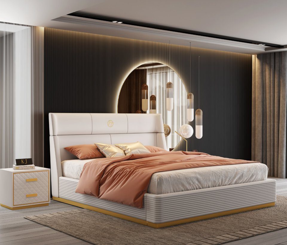 JVmoebel Bett, Modernes Design Bett xxl Betten Luxus Stil Doppel Hotel Textil