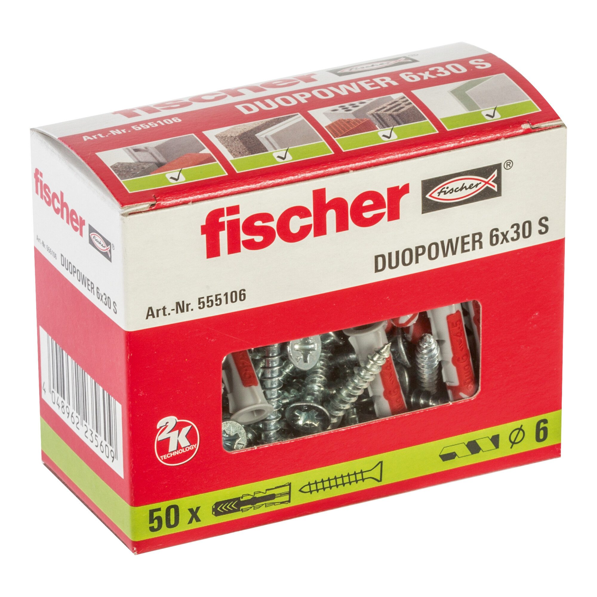 fischer Spreizdübel fischer SX Dübel DUOPOWER 6x30 S 555106 50 Stk