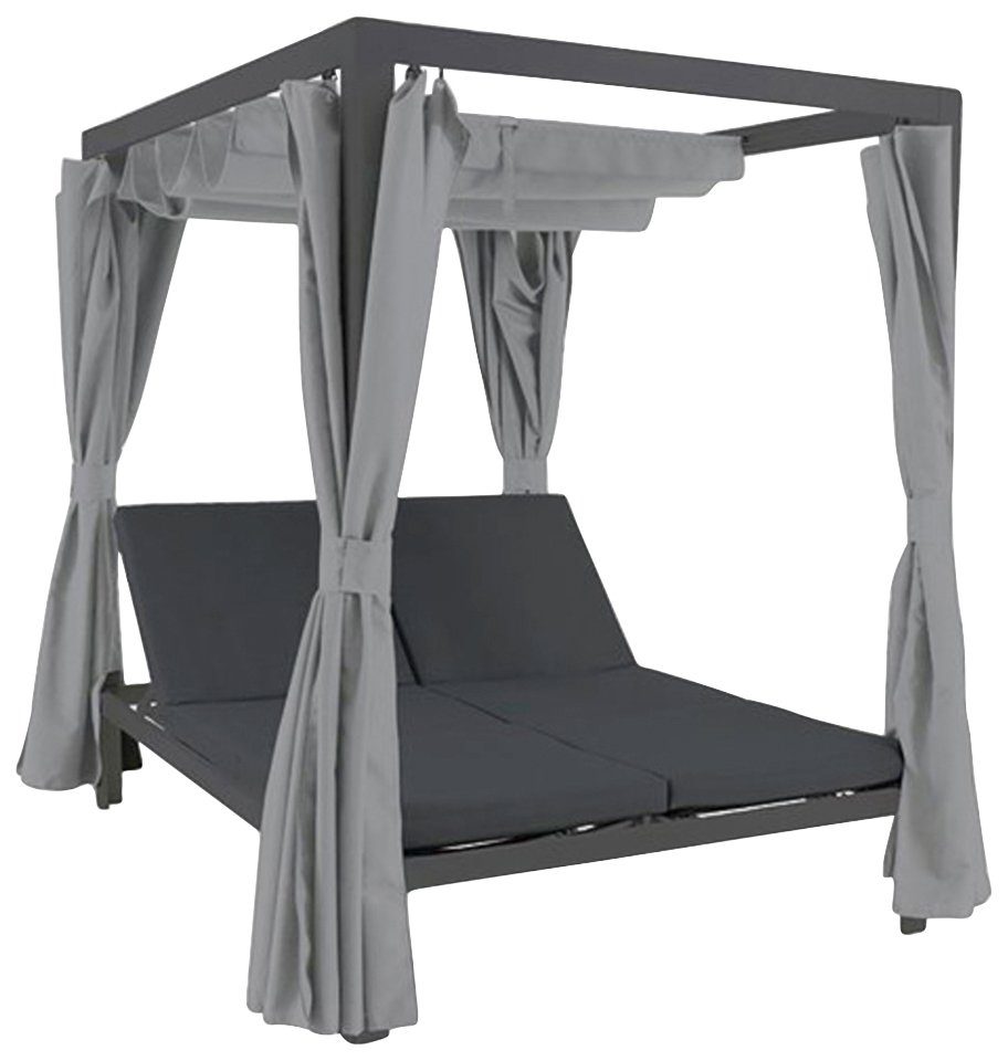 SIENA GARDEN Loungebett »Waikiki«, Aluminium, grau, inkl. Auflagen