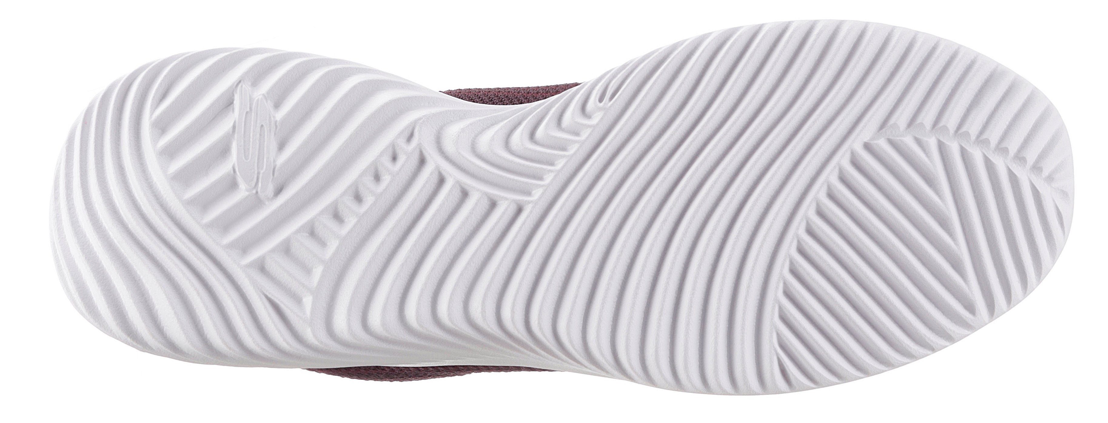 Skechers BOUNDER Slip-On Sneaker leichter mit weinrot Laufsohle