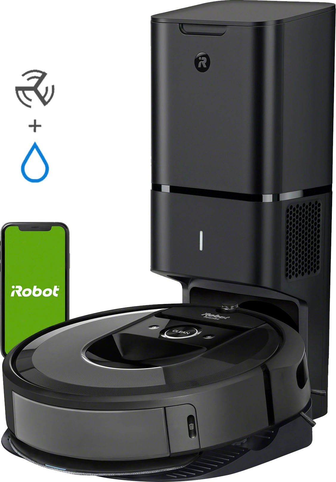 Combo Beutel, - Auffangbehälter i8+ Wischen Roomba mit inkl. Absaugstation, Roomba autom. iRobot Tauschen mit Saugroboter Combo (i857840) und extra Roboter