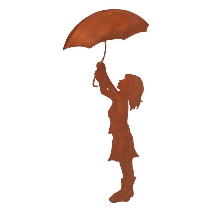 UNUS GARDEN Gartenstecker Roststecker Mädchen mit Schirm