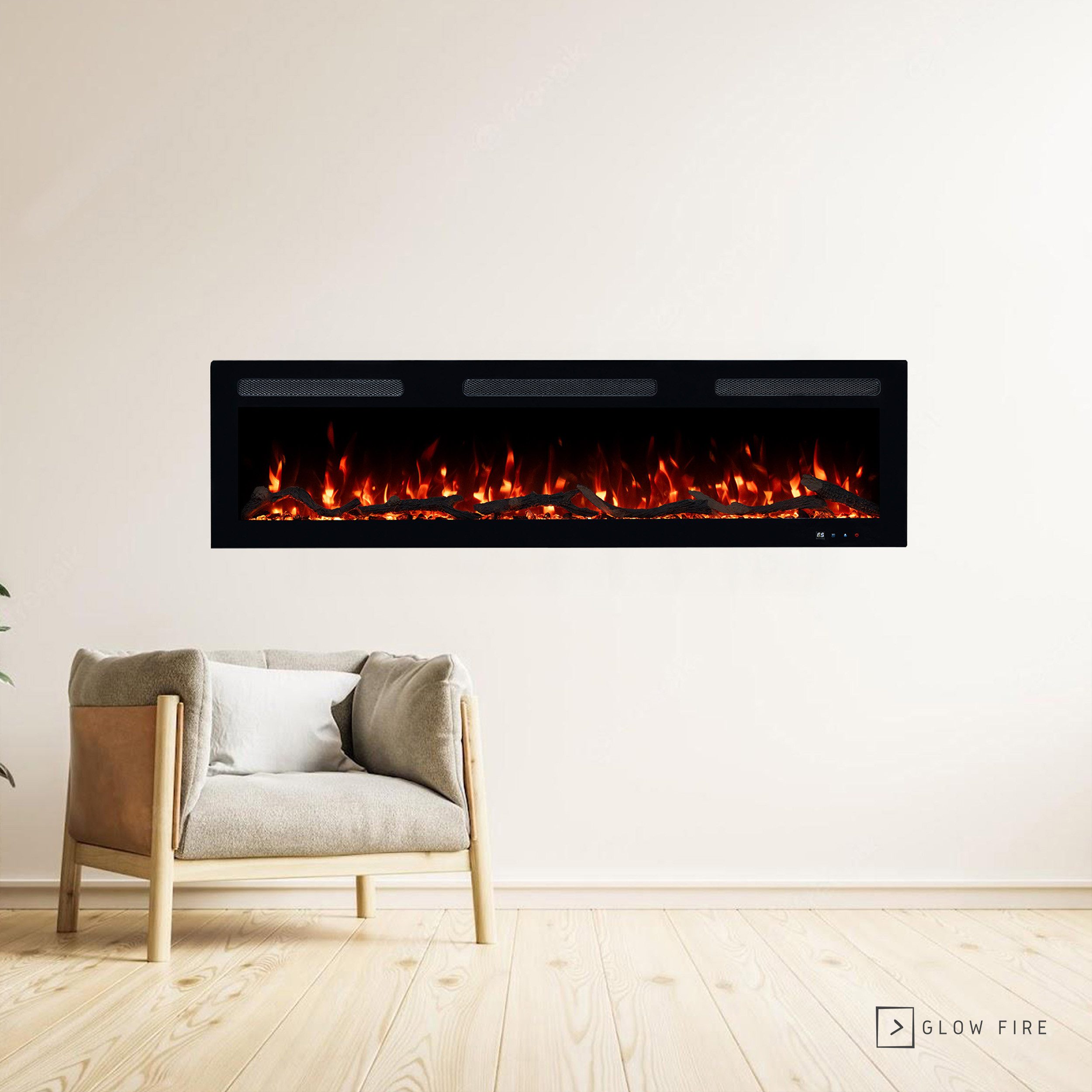 GLOW FIRE Elektrokamin Inside Wandkamin mit 3D Feuer und Heizung (Thermosta günstig online kaufen