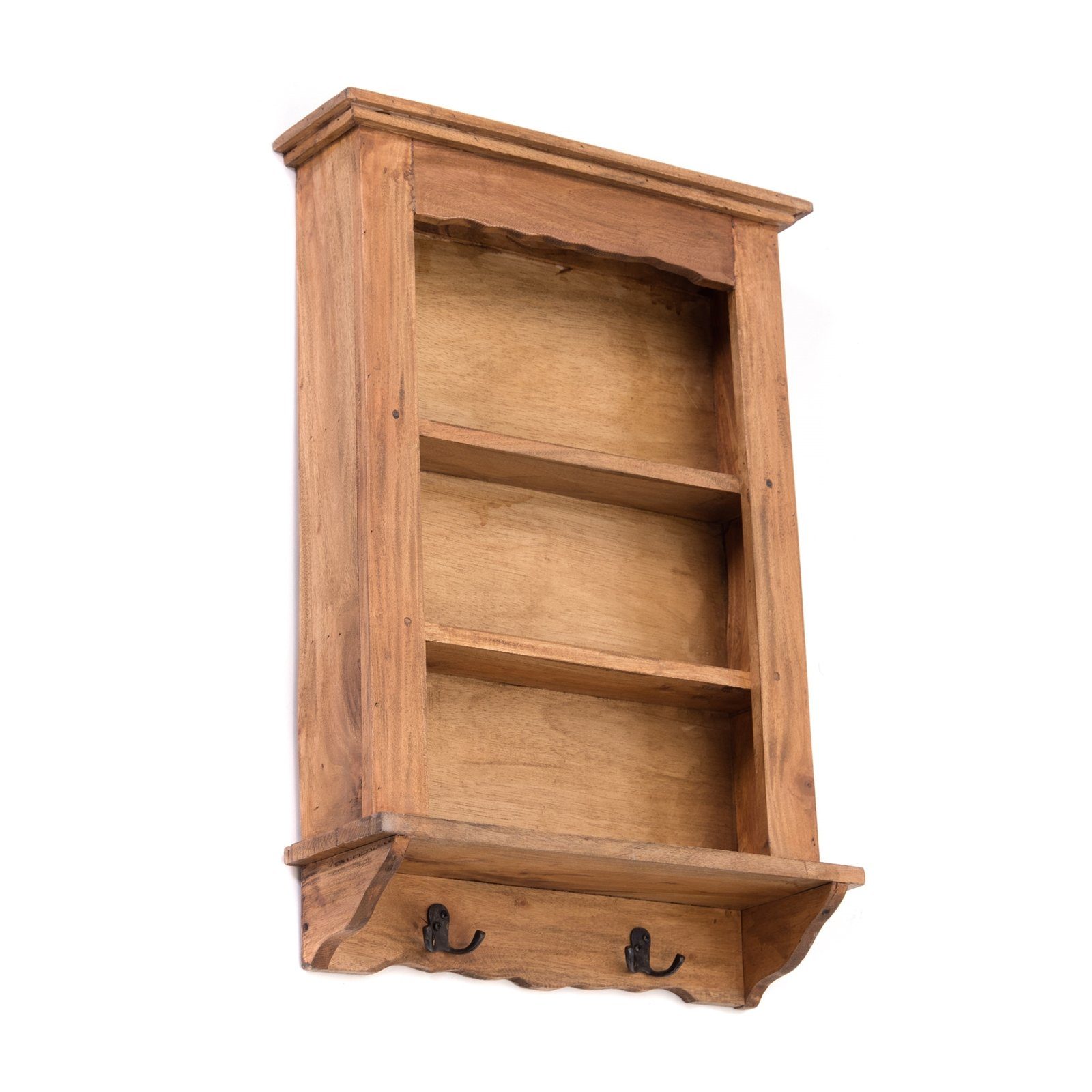 DESIGN DELIGHTS Wandregal WANDREGAL "COUNTRY", Altholz massiv Holz, 68 cm, Küchenregal mit Hak – Bild 5 von 5
