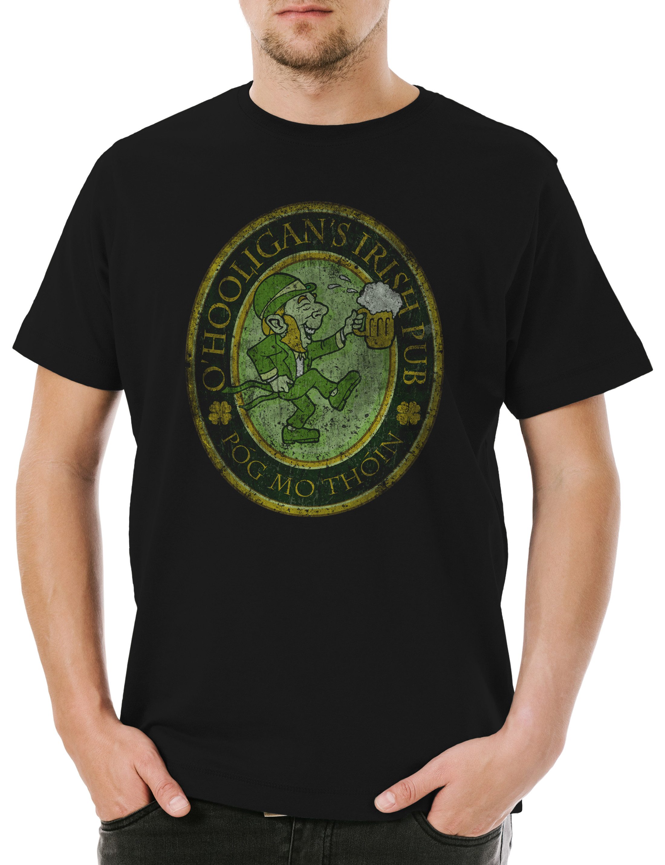 Urban Backwoods Print-Shirt O'Hooligans Irish Pub Vintage Herren T-Shirt Ireland Irland Belfast (1-tlg) Dublin Beer Bier Green