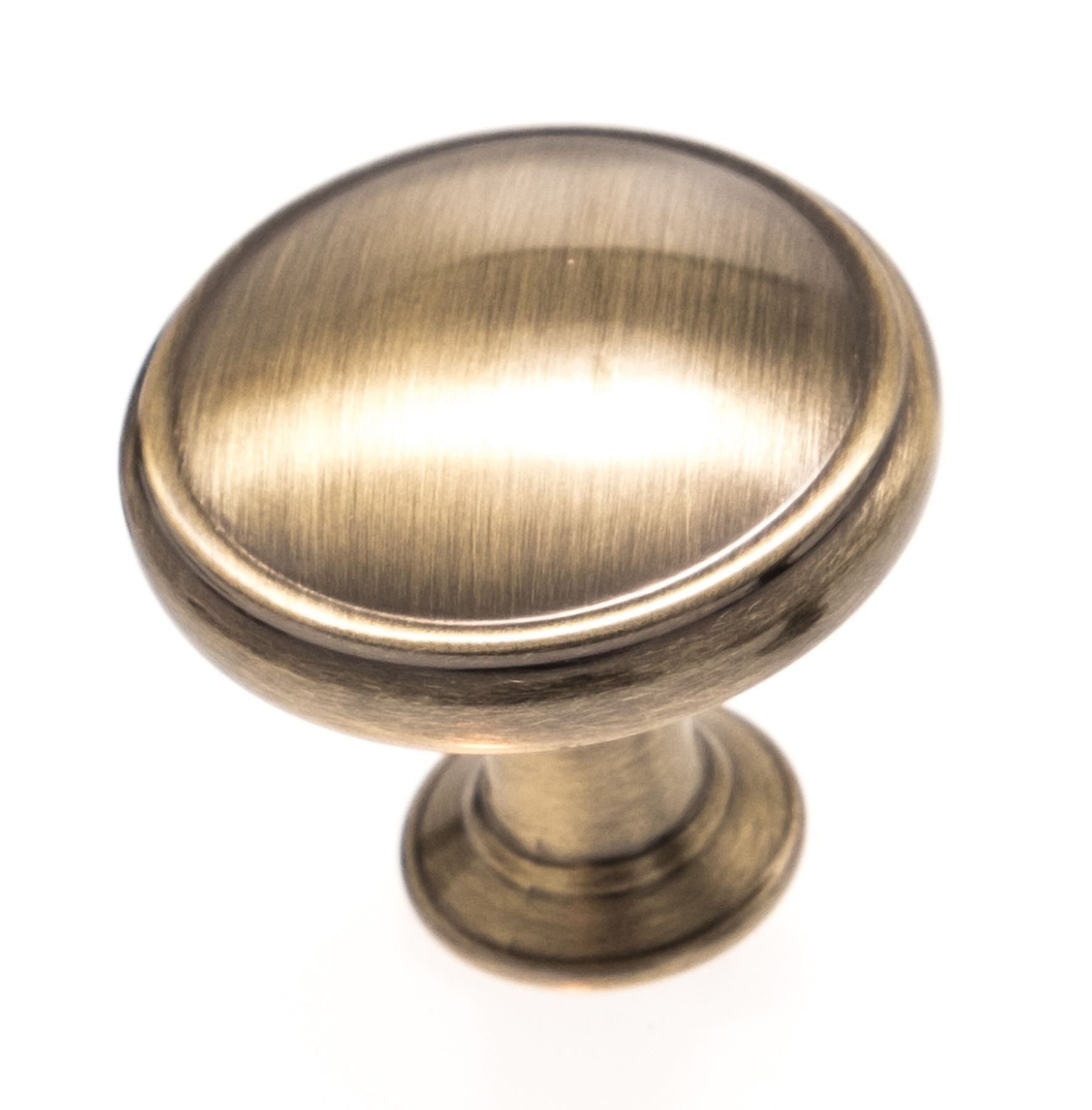 Möbelgriff Möbelknopf Altmessing poliert, Schrankknopf antik, Türknauf Ø 30mm
