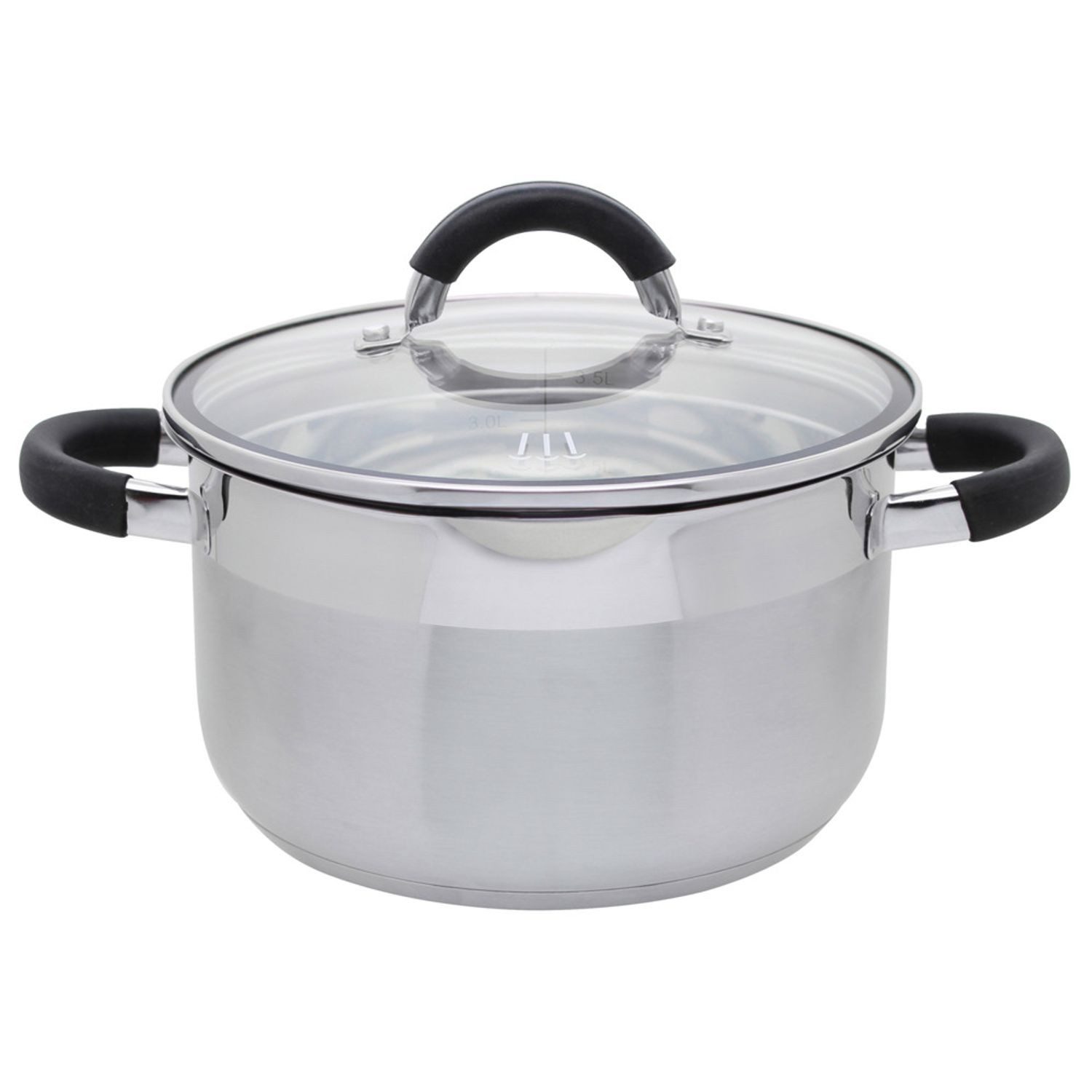 Topf-Set 2er Set Edelstahl Kochtopf 3,5L 24x17cm Kochtöpfe Topfset Töpfe Deckel