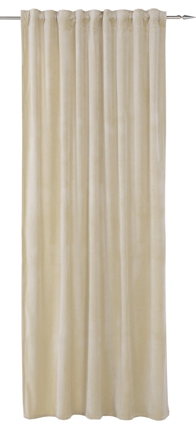 Gözze Vorhang Verdeckter Schlaufenschal MAGNUM, 135 x 245 cm, verdeckte Schlaufen, halbtransparent, Creme, Samt