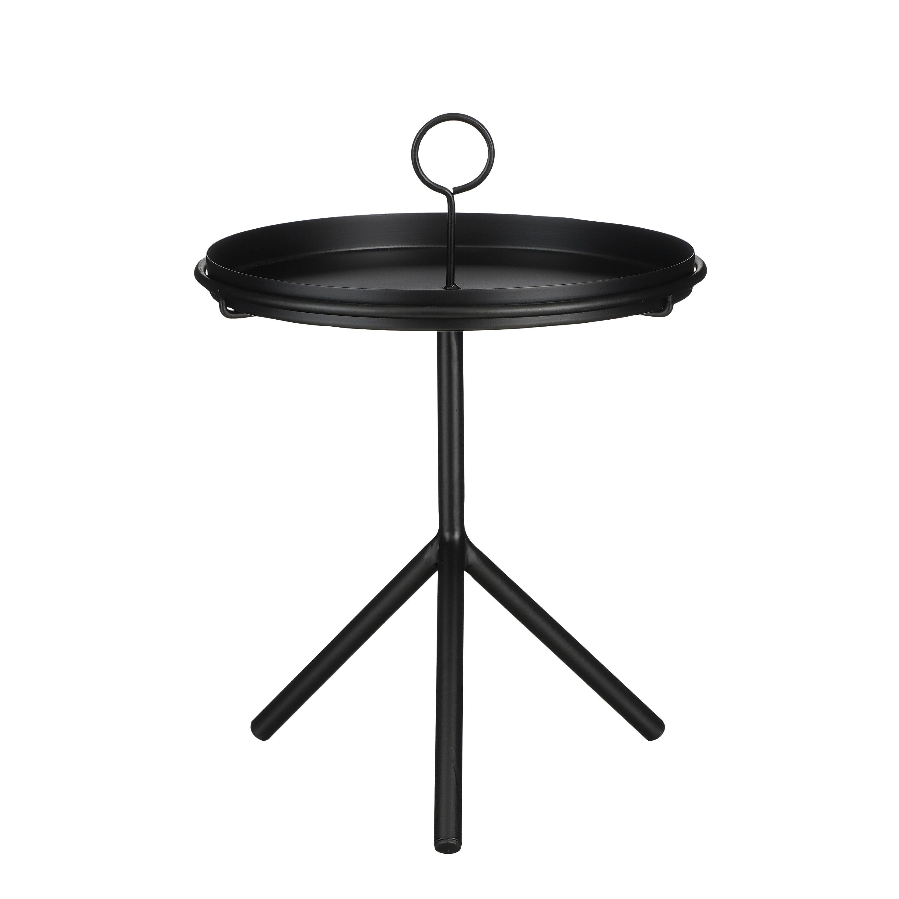 Mica Decorations Beistelltisch Mica Decorations Aston Beistelltisch schwarz mit abnehmbar Tablett - h