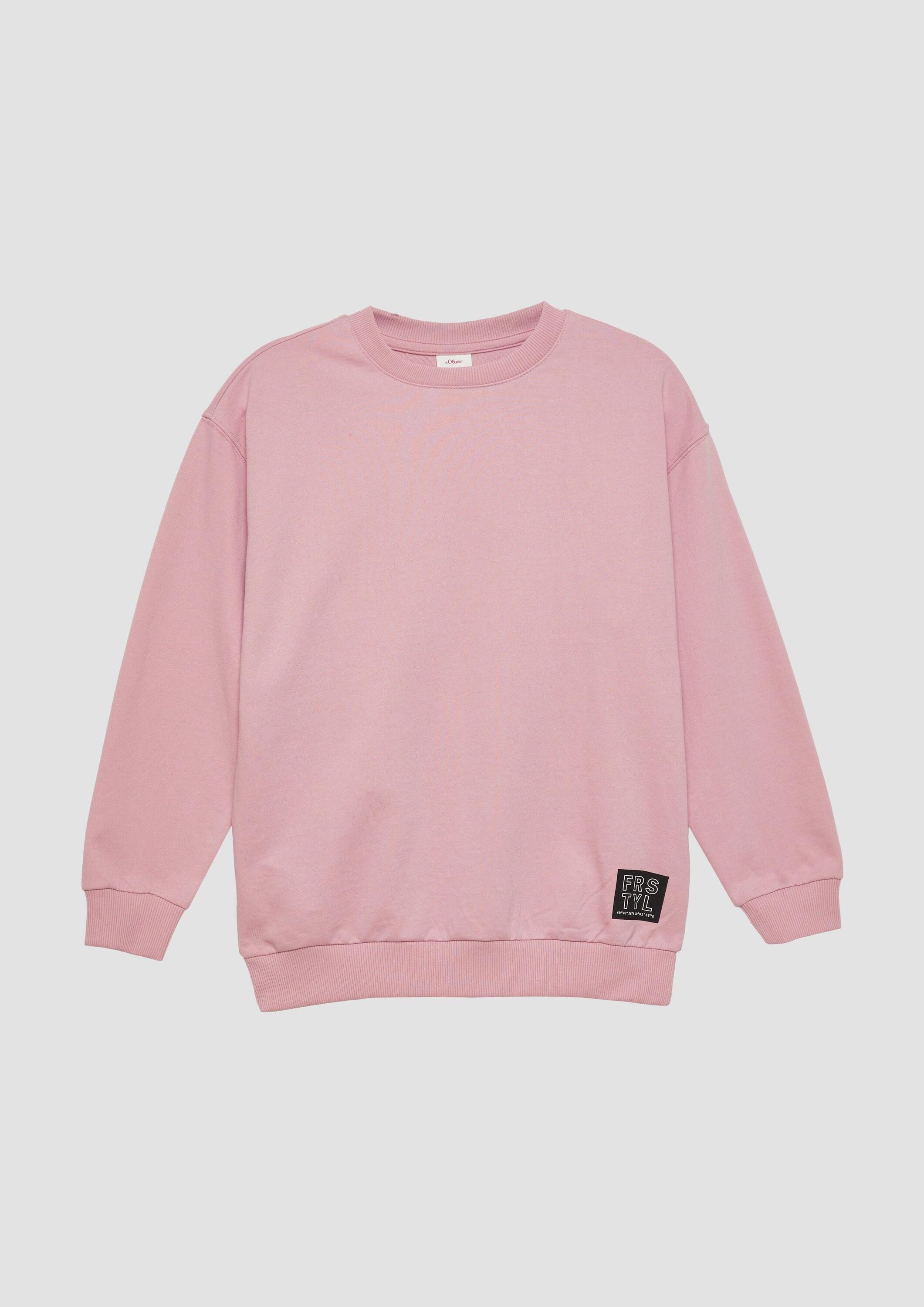 s.Oliver Sweatshirt Sweatshirt Unisex Sweatshirt mit Rippbündchen und Print