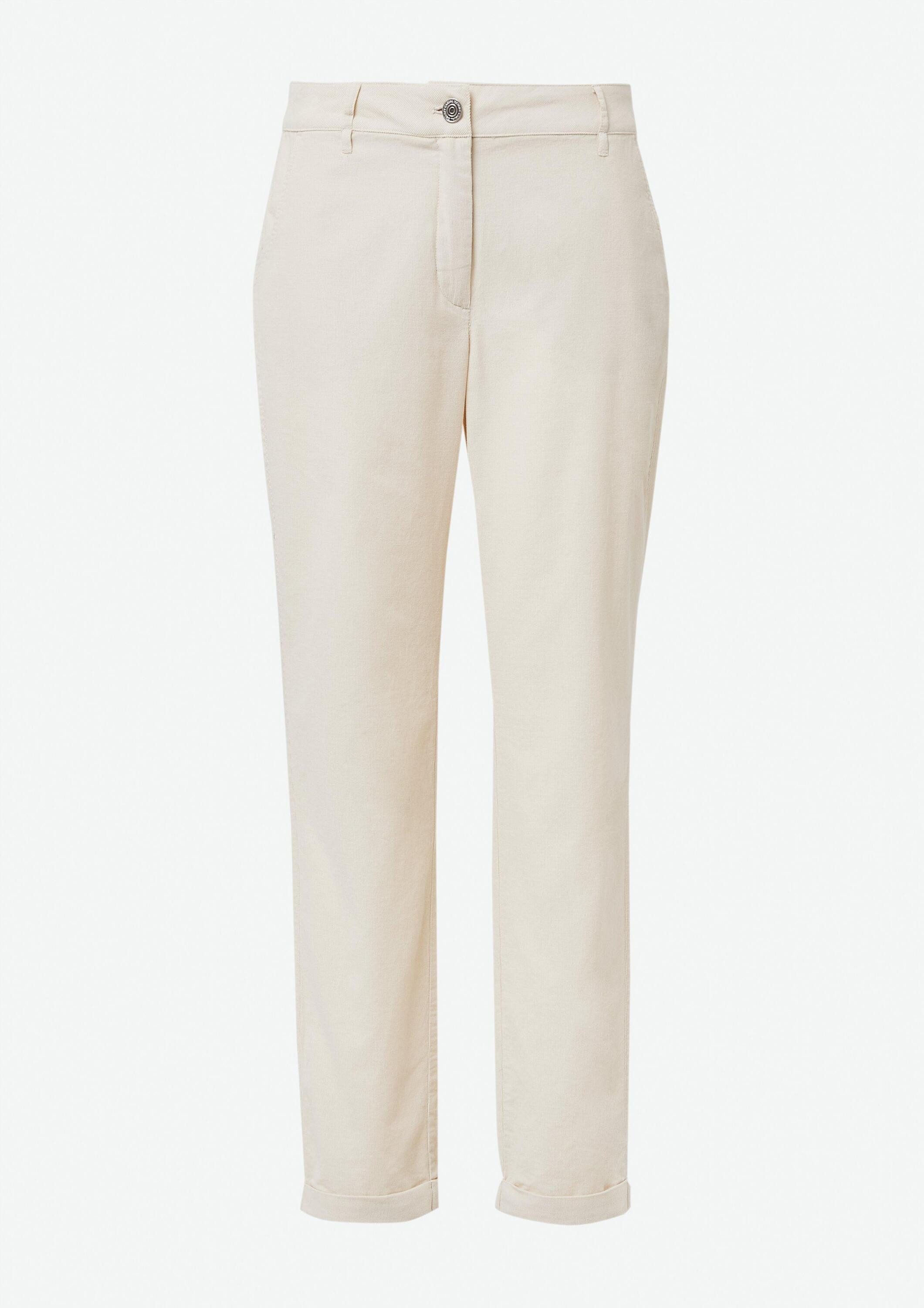 comma Chinos Hose Leichte Cord-Chino mit Umschlag am Saum