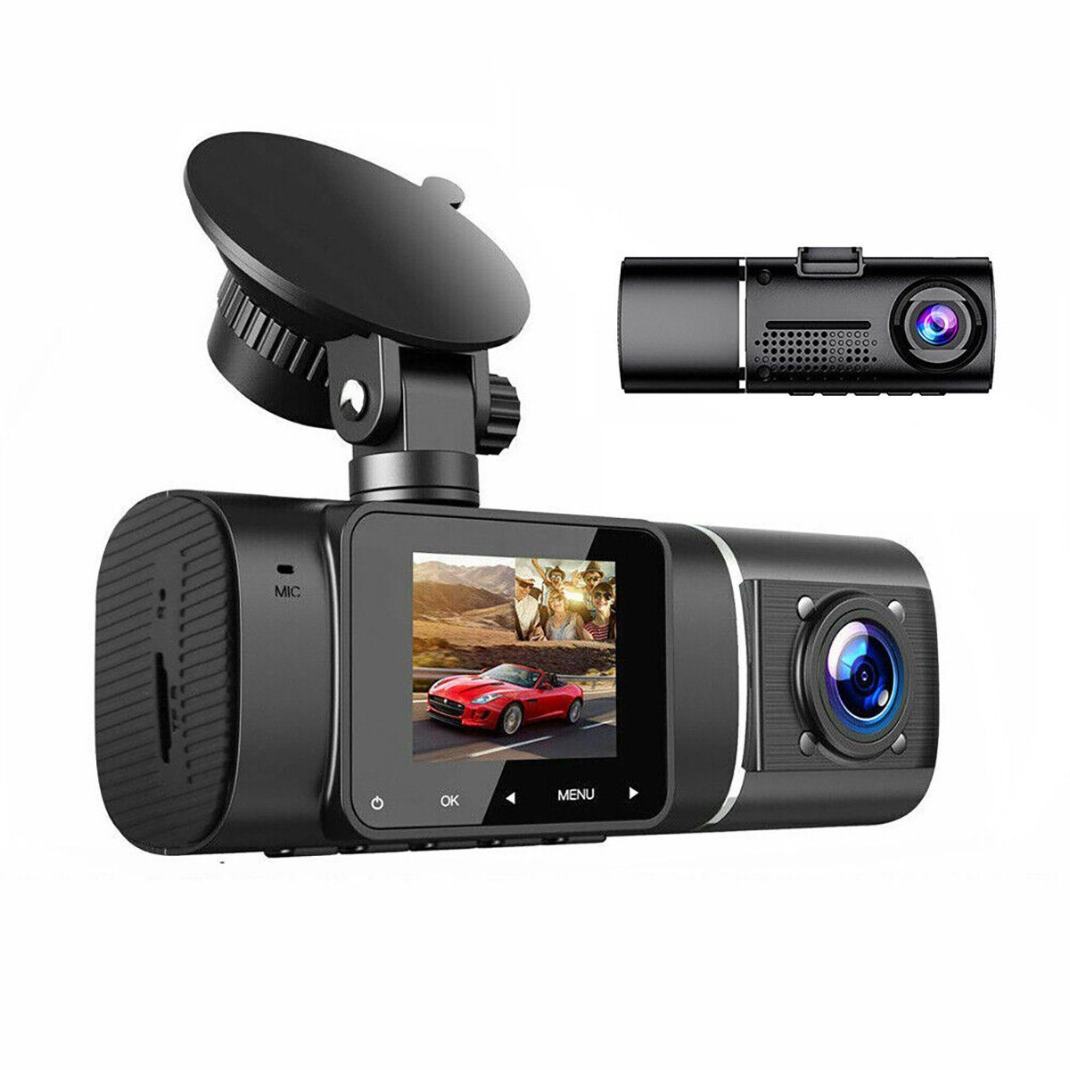 yozhiqu Neuer 1,5-Zoll-HD-Fahrrekorder Dashcam (Duale Aufnahme von