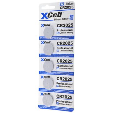 XCell 5er-Sparset CR2025 Lithium Batterie 3V, CR2025 Batterien im praktisch Batterie, (3,0 V)