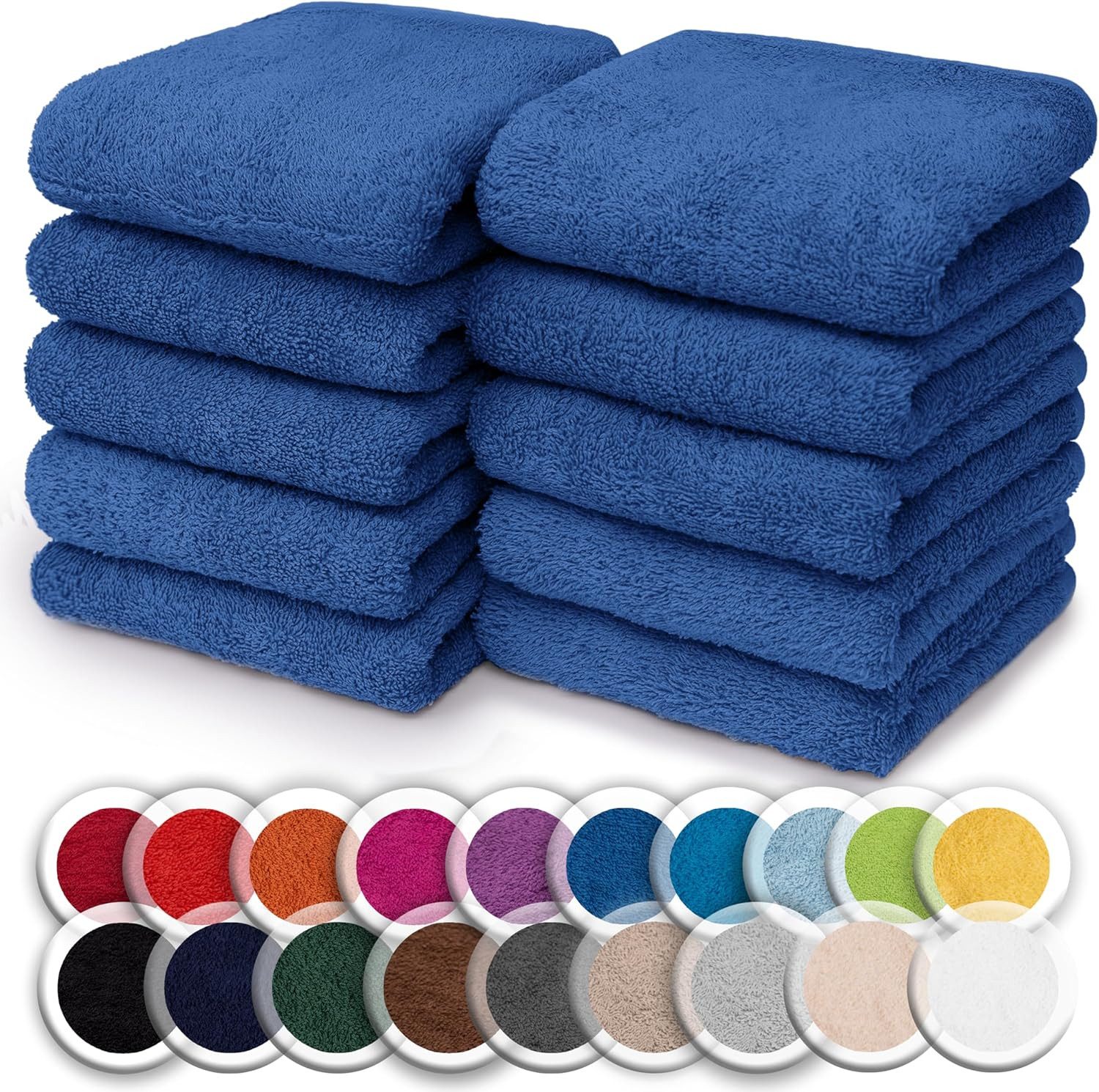 NatureMark Seiftuch 10er-Set Seiftücher 30x30cm 100% Baumwolle, (10-St), Frottier Waschlappen Seiflappen 30 x 30 cm, Royal blau