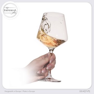 IMPERIAL glass Weinglas Weißweingläser 560ml "Athen" Chardonnay Glas aus Crystalline Glas, Crystalline Glas, Weingläser Set 2-Teilig Klangvoll Spülmaschinenfest