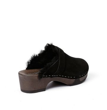 Softclox TAIRA Kaschmir/LF schwarz (dunkel), Winter, Holz, Clogs, Damen, bequem Clog