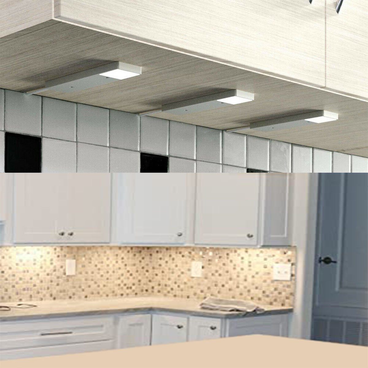 Küche Aluminium Unterbauleuchten, fest integriert, LED Küchenleuchte Set Warmweiß, 1er oyajia LED LED Touch-Dimmfunktion, Vitrinenleuchten mit Möbelleuchte Unterbauleuchte 5W Einbaustrahler, Set Unterbauleuchte Flache Möbel