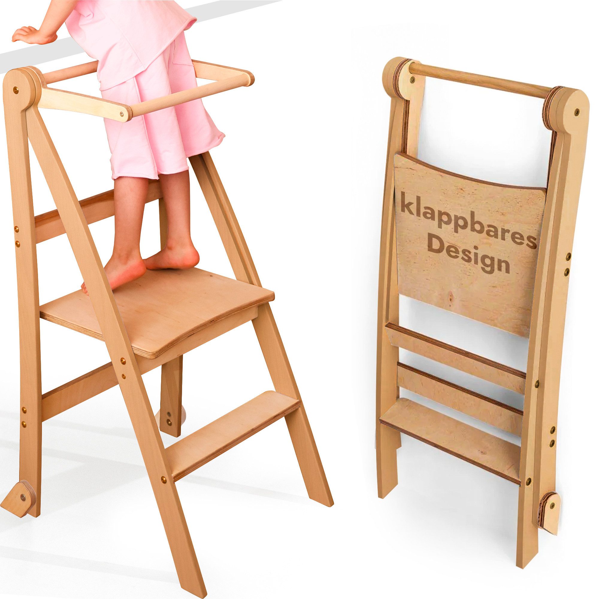 Goodevas Kinderklappstuhl Montessori-Lernleiter: Klappbare Lernleiter günstig online kaufen
