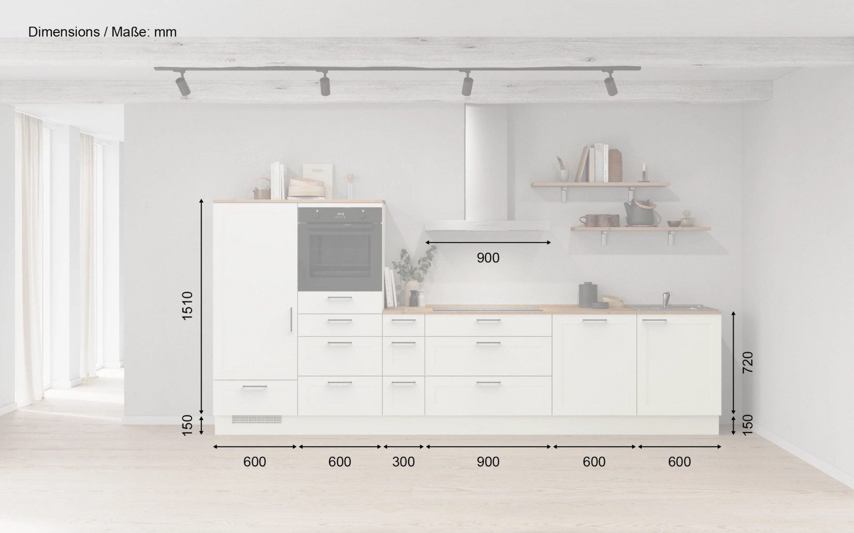 nobilia® Küchenzeile Glas, individuell anpassbar, gratis Küchenplanung mit Profis, (Breite 360 cm), vormontiert, wahlw. mit E-Geräten, inkl. Lieferung