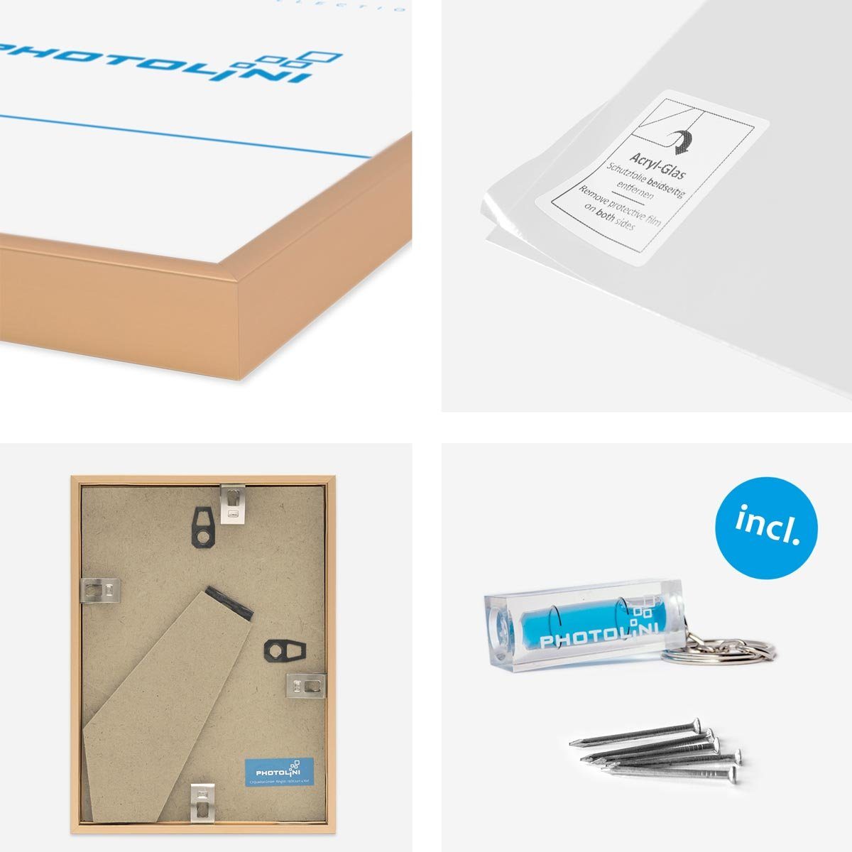 PHOTOLINI Bilderrahmen 3er Set Aluminium Modern günstig online kaufen