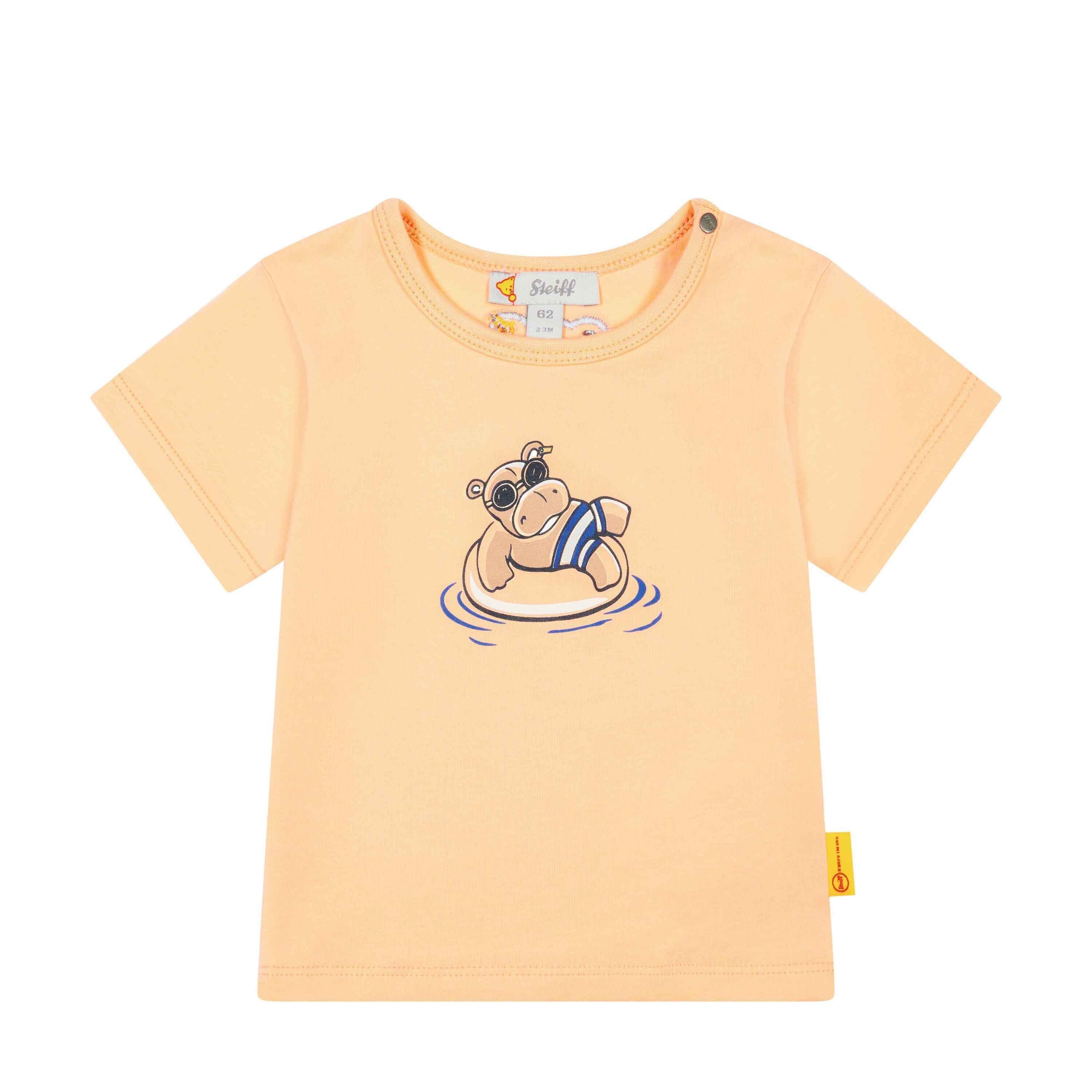 Fuzz Steiff Peach T-Shirt kurzarm T-Shirt Hippo Happy