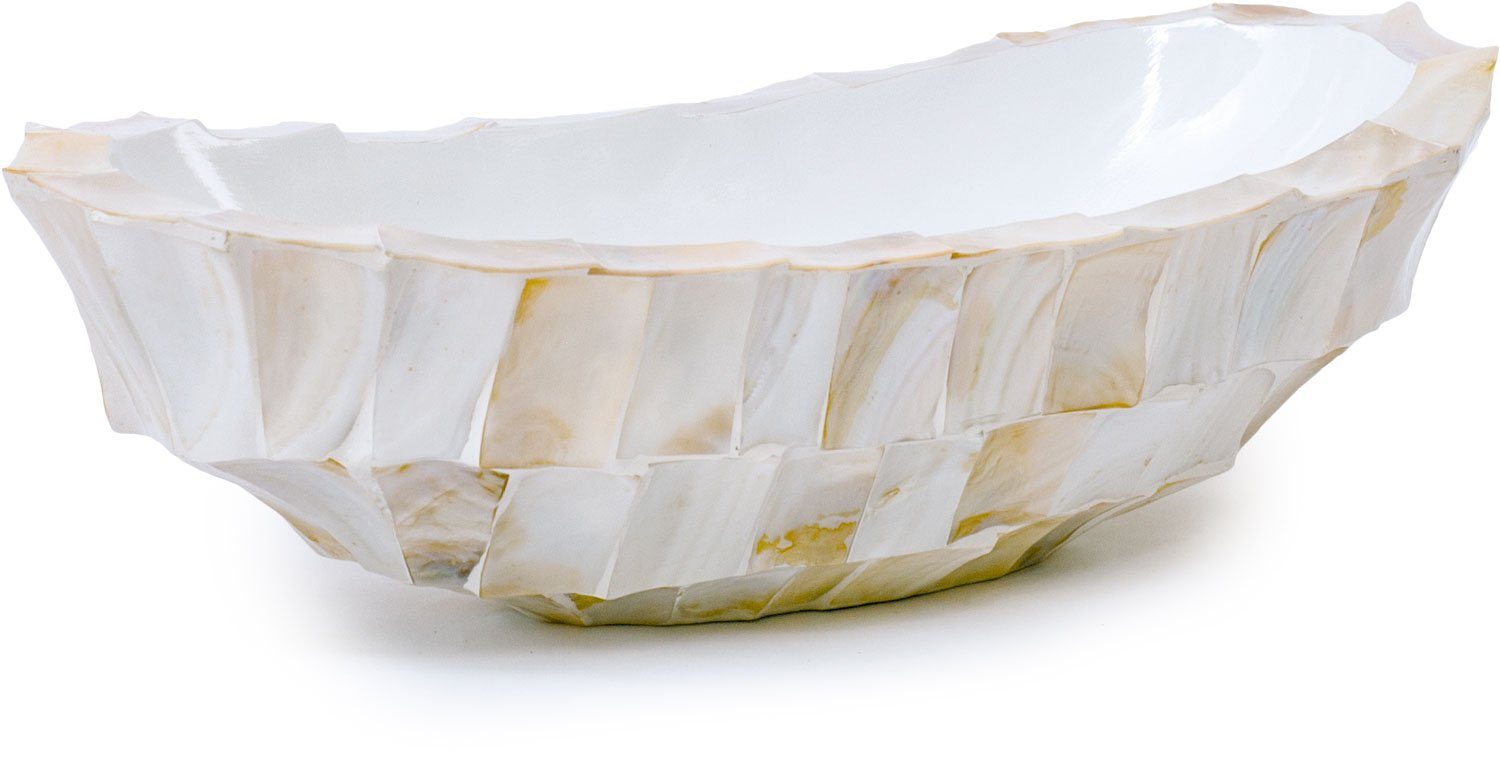 fleur ami Dekoschale Muschel Schale, 46x20/13 cm, perlmutt weiß