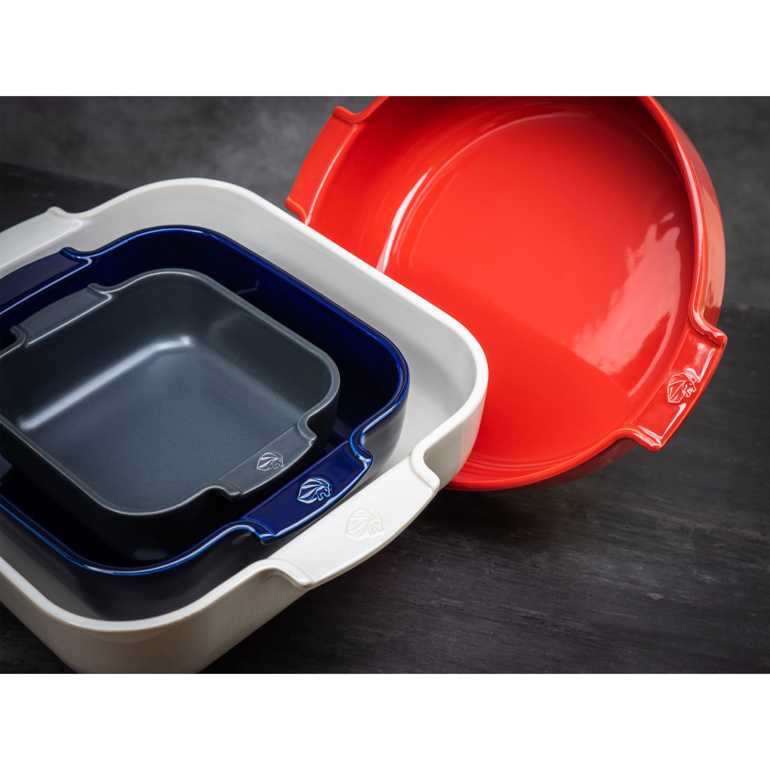 PEUGEOT Auflaufform APPOLIA Keramik 32cm Rechteckig Blau Ofen Spülmasc, Keramik, Keramik