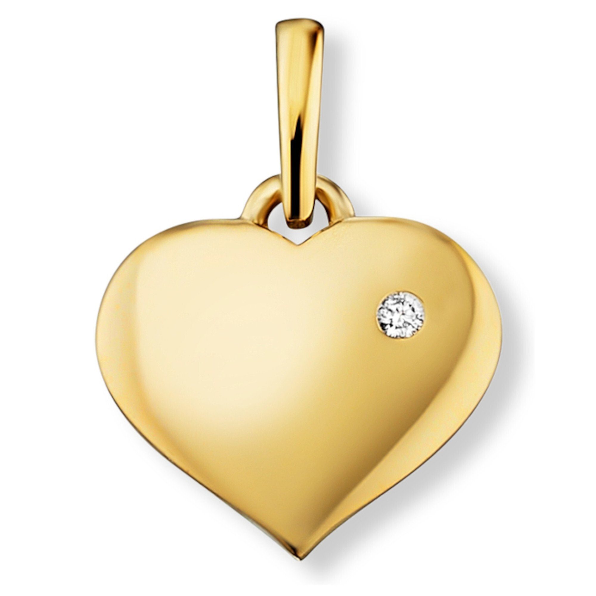 ONE ELEMENT Kettenanhänger 0.01 ct Diamant Brillant Herz Anhänger aus 585 G günstig online kaufen