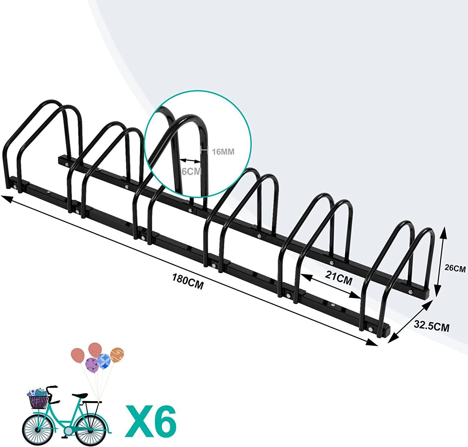 Woltu Fahrradständer (1-St), Fahrradhalterung auf dem Boden Aufstellständer