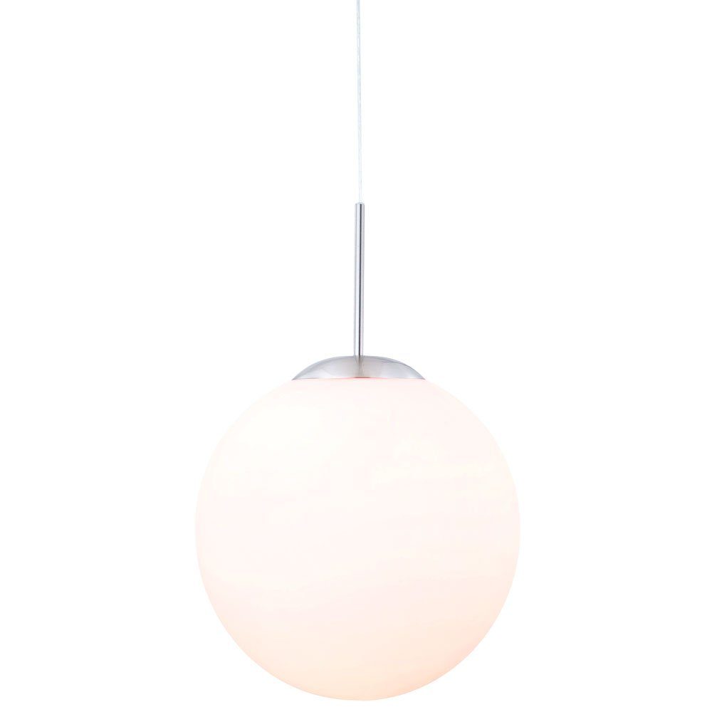 etc-shop LED Pendelleuchte, Leuchtmittel inklusive, Glas warmweiß LED Pendellampe Wohnzimmerleuchte Kugellampe opal 25cm Warmweiß, D